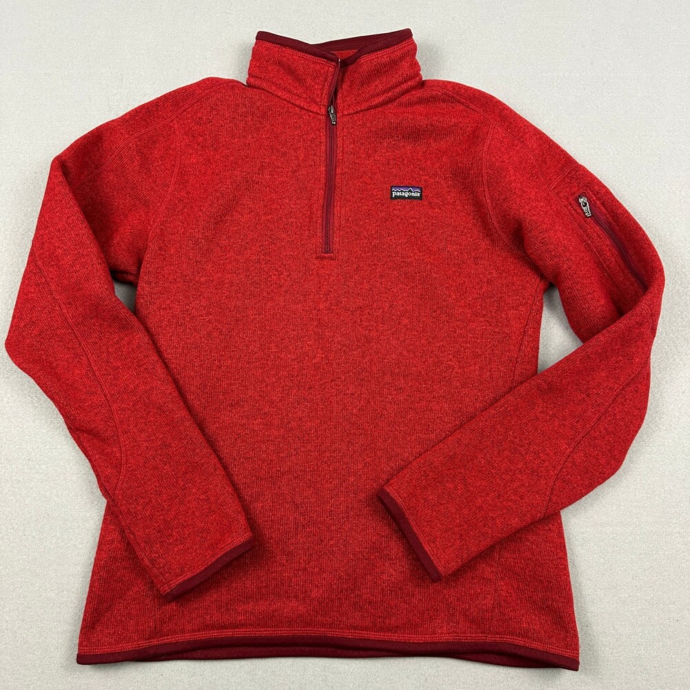 Patagonia Jacket Women Medium Red Better Sweater Hiking Outdoor Zip Pocket M